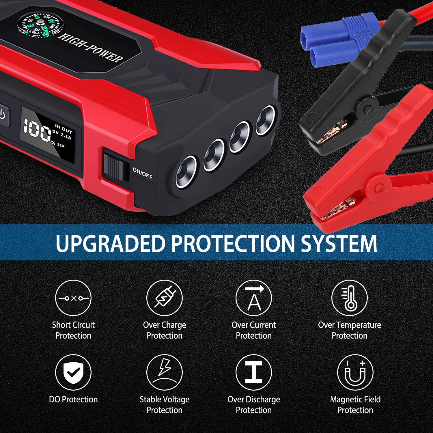 SafeRide Jump Starter 800A - Powerful & Compact