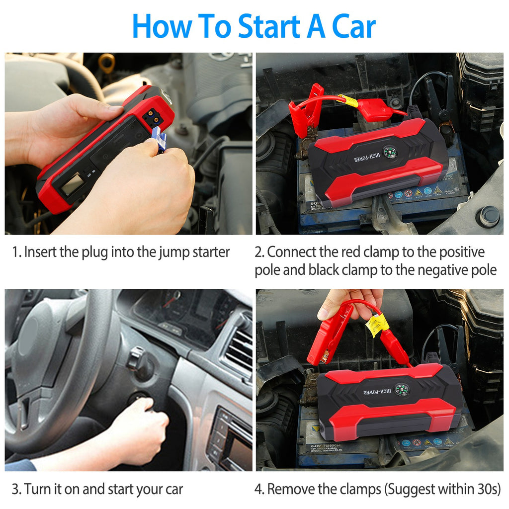 SafeRide Jump Starter 800A - Powerful & Compact